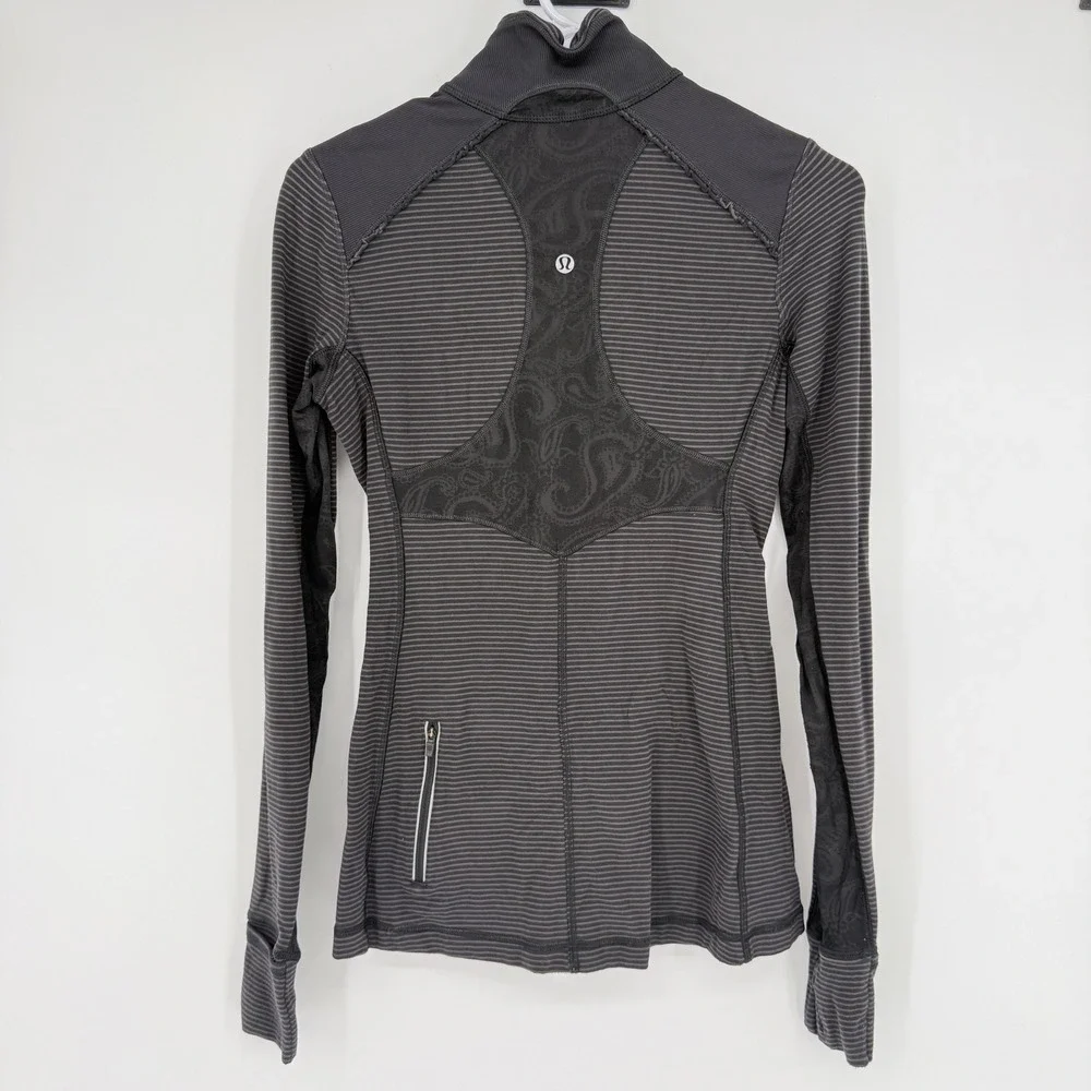 Lululemon Athletica Striped Quarter Zip Long Sleeve Athletic Jacket Women's‎ XS